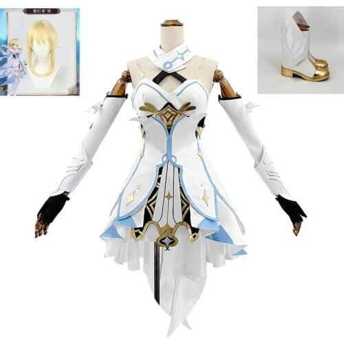 Game Genshin Impact Traveler Lumine Cosplay Costume Halloween