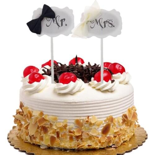 Cake Flags Cupcake Cake Topper Mr Mrs Toppers Love Bride Kids Birthday Wedding Bridal Cake Wrapper Party Baking Decor DIY Flags