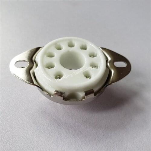 8pcs ceramic tube socket 9 pin tube socket GZC9-2-F silver foot for EL504 tube amplfier