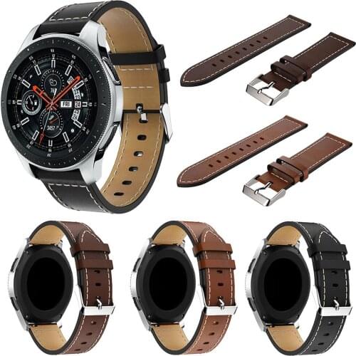 22mm Genuine Leather Band Strap For Samsung Galaxy Watch 46mm Replacement Watchband For Samsung Gear S3 Cassic/Frontier
