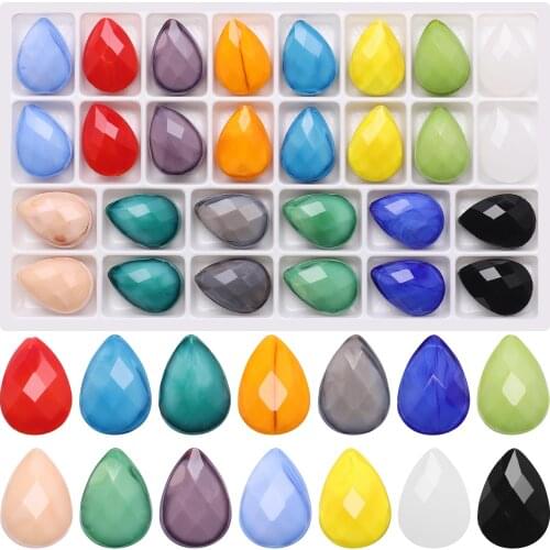 Teardrop Crystals Glass Faceted Beads 13x18MM 56Pcs Vertical Hole Crystal Necklace Bracelet Beads for Jewelry Making DIY