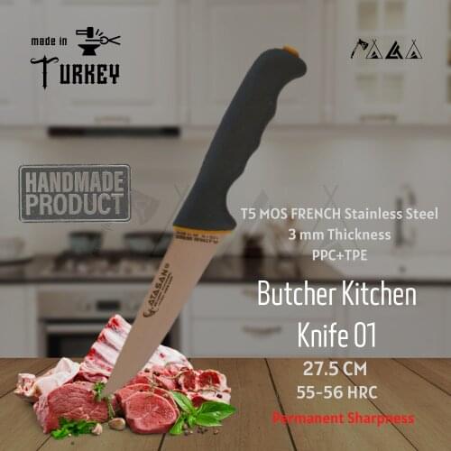 ATASAN Platinium Series Butcher Kitchen Knife 01 Handmade High Quality Professional Stainless Steel Steak Meat Knife Turkish2021