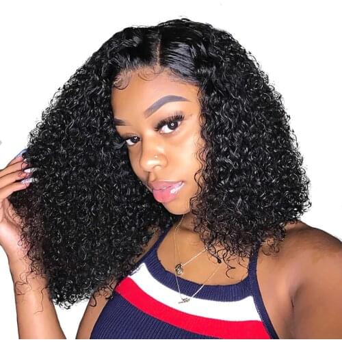 Malaysian Jerry Curly 4x4 Lace Closure Wig Pre Plucked Water Wave Human Hair Wigs For Black Women 180% Short Bob Wig Deep Curly