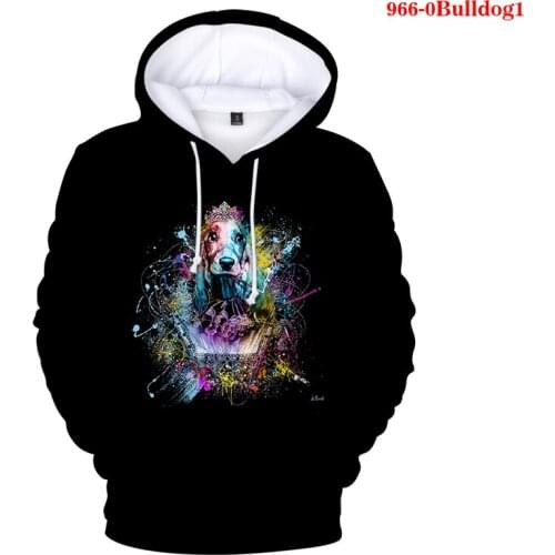 Fashion Creative Sweatshirt Bulldog 3D Hoodies Men Women Hip Hop Streetwear Pullover Funny Bulldog Print Men Hoodie Harajuku Top