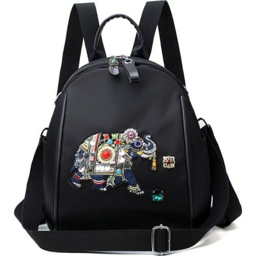 Mummy Diaper Bags Embroidered Elephant Printing Mom Travel Backpack Multifunctional Baby Nursing Infant Nappy Handbag MBG0044