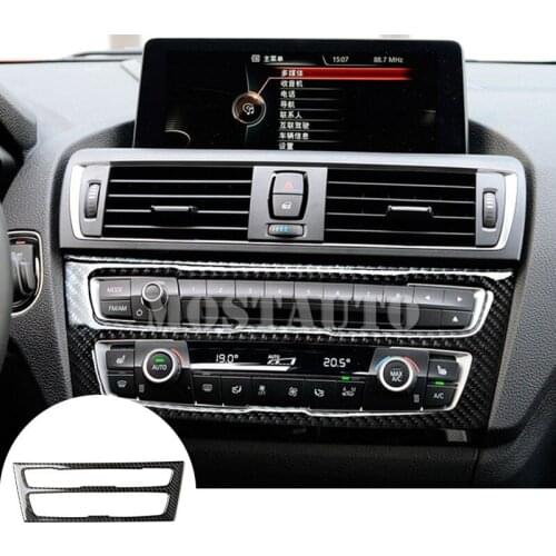 For BMW 1 Series F20 F21 Carbon Fiber Console CD & AC Panel Trim Cover 2012-2018 1pcs Car Accessories Interior Car Decor