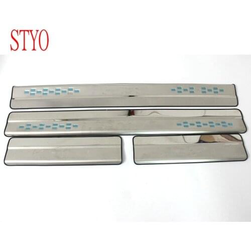 STYO Car scuff plate door exterior outer sill trim welcome pedal for RAV4 RAV-4 2014-2017