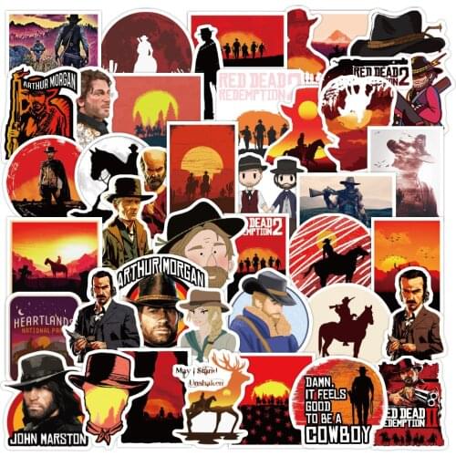 10/50Pcs/set Game Red Dead Redemption Stickers For Notebook PC Skateboard Bicycle Motorcycle DIY Waterproof Toys Sticker