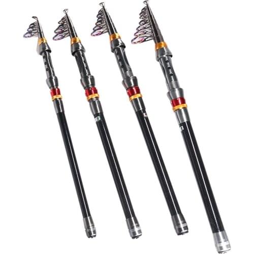 New Telescopic Rock Fishing Rod Spinning Fly Carp Fishing Carbon Fiber Pesca 1.8M 2.1M 2.4M 2.7M 3.0M Mini Travel Rod Reel Seat
