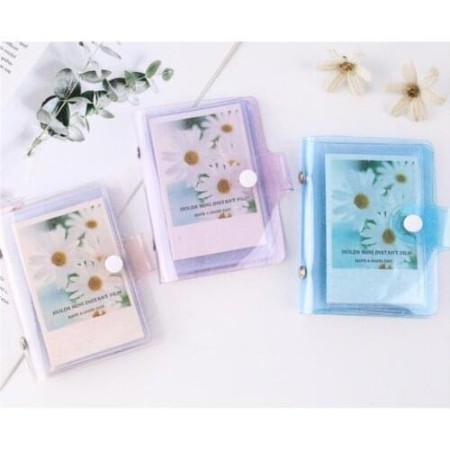 New 50pcs/lot Jelly Color Photo Album for Mini Card Photo Sticker Album Photos Instax Album Transparent Glitter Card Holder