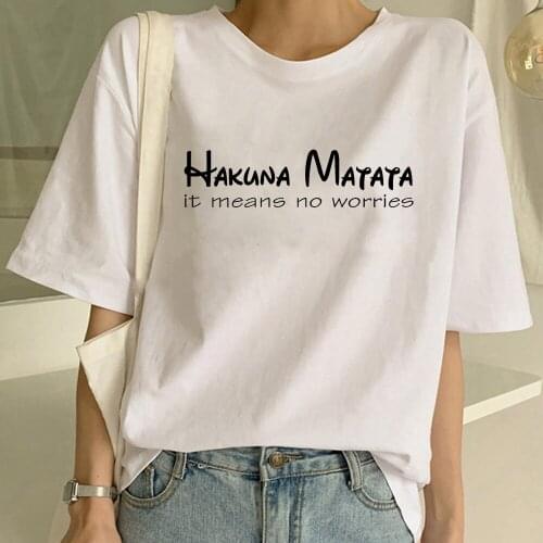 New HAKUNA MATATA T Shirt Women Kawaii Summer Tosp Cartoon Graphic Tees Funny Harajuku T-shirt Unisex Fashion Tshirt Female