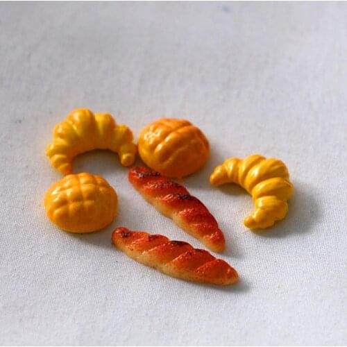 New 6Pcs Miniature 1/12 Dollhouse Simulation Bread Dollhouse Miniature Food Breakfast Snack Dessert Kitchen Toys