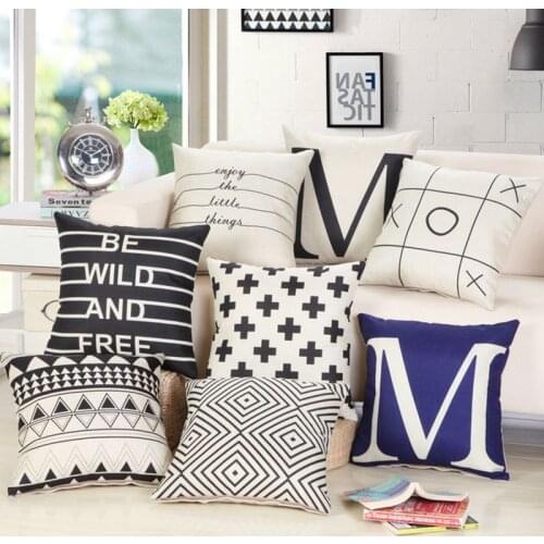 New Arrival European Cushion Cover Home Car Throw Pillows Cases Cotton and Linen Pillows Decorative Throw Pillowcase JGZM588