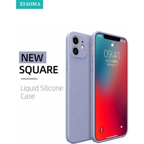 New Luxury Original Square Liquid Silicone Soft Case For iPhone 12 11 Pro Max 12 Mini X XR XS 7 8 6 6S Plus SE 2020 Phone Cover