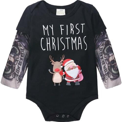 New Christmas Baby Girl Boy Romper Autumn Winter Newborn Baby Clothes O-neck Outfits Clothing XH-497