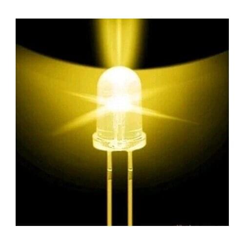 Wholesale 100 pcs 5mm Round Yellow light emitting diode Super bright LED free shipping High Quality