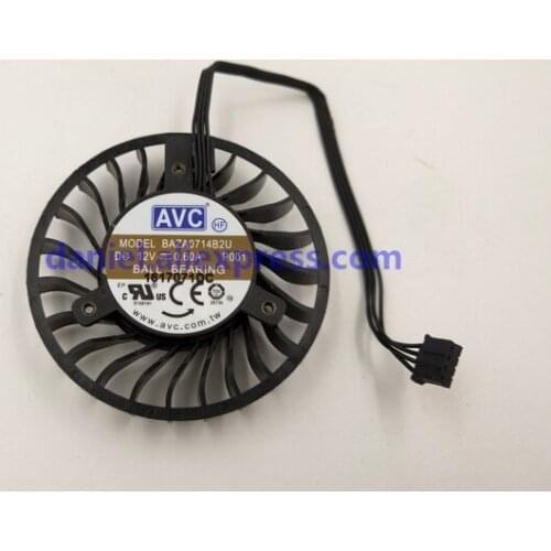 Original AVC BAZA0714B2U 12V 0.6A P001 P002 64MM*16MM graphics card 4-wire cooling fan