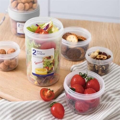 Portable Double-layer Fresh-keeping Box Multi-purpose Food Sealment Container For Yogurt Salad