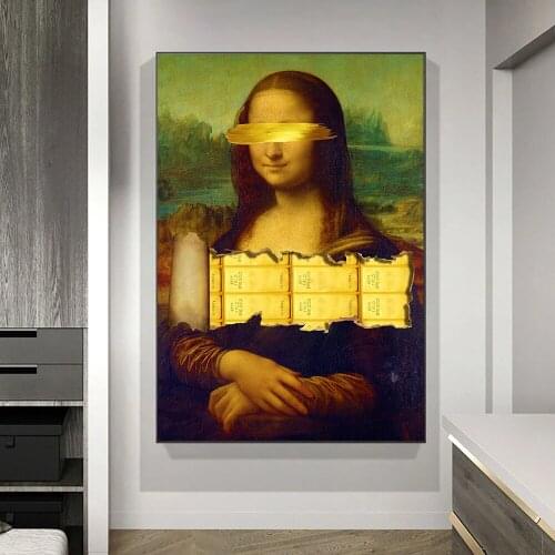 2021 New Mon Lisa Pop Art Canvas Painting Monalisa Posters and Prints Cuadros Para El Hogar for Home Decorations Wall Decor