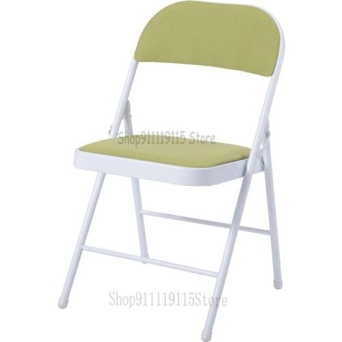 Folding Back Chair Household Dining Chair Stool Cotton Linen Chair Surface Office Conference Chair Factory Direct Mail Package