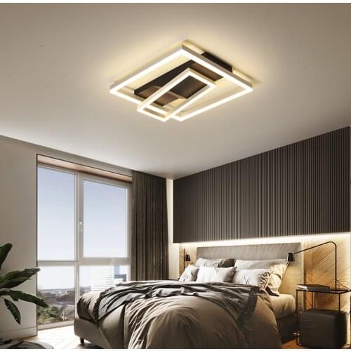 Modern LED Chandelier Decorative Ceiling Lamp Bedroom Living Room Kitchen Creative Dimmable Square Remote Control Home Fixtures