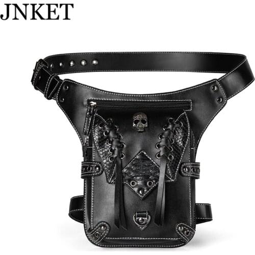 JNKET New Skull Design Outdoor Cycling Motorcycle Retro Fanny Pack Male Fashion Cellphone Bag