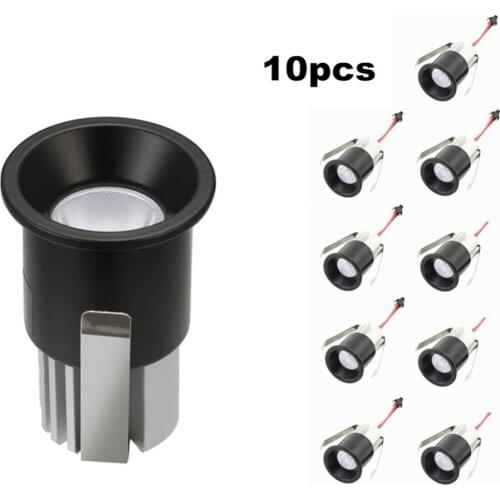 10pcs Indoor Lighting Led Downlight 3W LED Ceiling Round Aluminum AC90-260V DC12V Recessed Lamp LED Spot Light For Bathroom