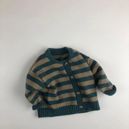 Girls Sweater Kids Coat Outwear 2021 Stripe Plus Velvet Thicken Warm Winter Autumn Knitting Cotton Cardigan Childrens Clothing