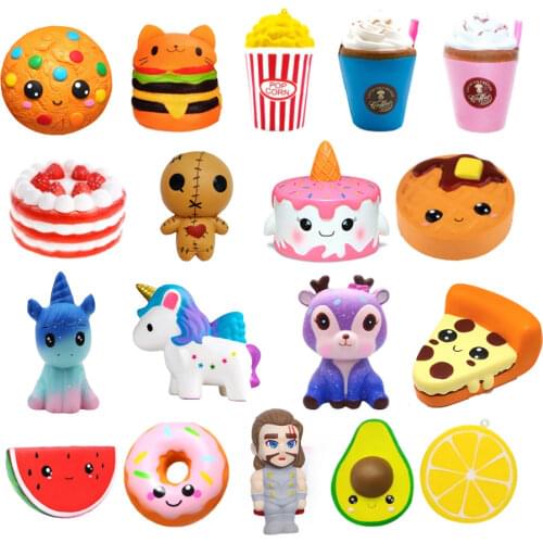 NEW Fashion Cartoon Ice Cream Popcorn Cone PU Squishy Slow Rising Cream Scented Original Package Kids Toy Xmas Gift 19*10 CM