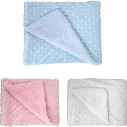 Newborn Baby Blanket Warm Fleece Stroller Cover Quilt Swaddling Bedding100*70cm