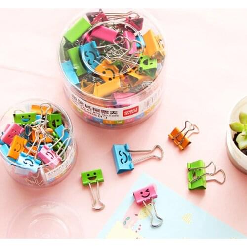 Smile Long Tail Clip Student Stationer Paperclips Office Metal File Wallet Paper Clips Novelty Stationery Binder Clips Supplies