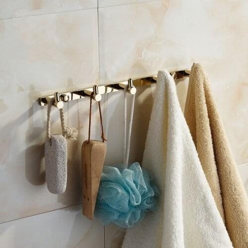 Vidric brass golden Clothes hooks Kitchen hooks simple row of hooks living room wall hanging door rear hook for cap,Clothes,coat