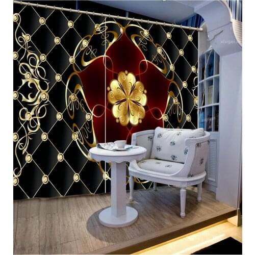 Stereo gold ribbon pattern customization Blackout Curtains For Bedroom Window Curtains For Living Room modern curtain home deco