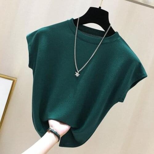 Oversized 5XL Knitted Solid Women T-Shirts Summer New 2021 Slim Casual All Match Female Pulls Tops Tees