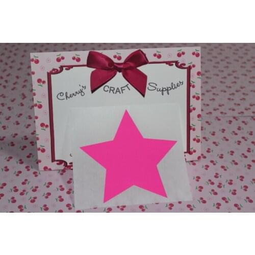 12cm extra Large Neon Pink Star Stickers
