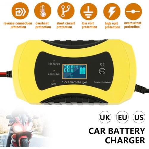 2020 New Full Automatic Car Battery Charger 110V To 240V for 12V 8A LCD Smart Fast Power Charging for Auto Motorcycle