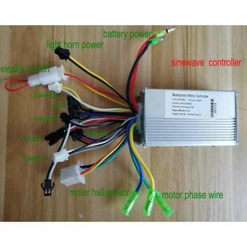 24v36v48v250w350w 6 Mosfet Sinewave BLDC Motor Controller Scooter Ebike Mtb Tricycle Moped Wheelchair Mobility Conversion Parts