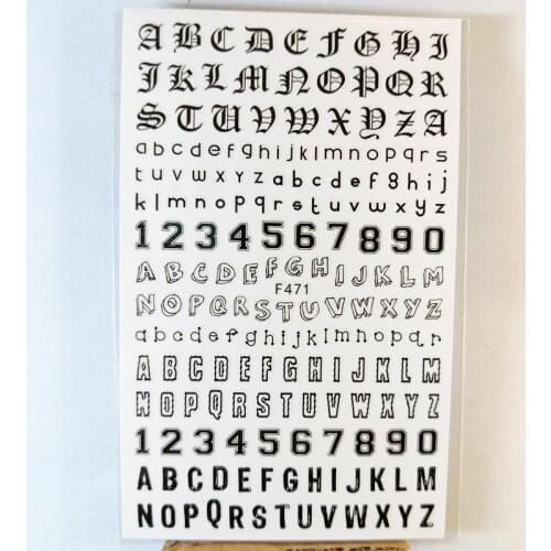 3D Nail Sticker Interesting Design Nail Foil Black English Letter Digital Self-Adhesive Sticker for Manicure Nail Art Decoration