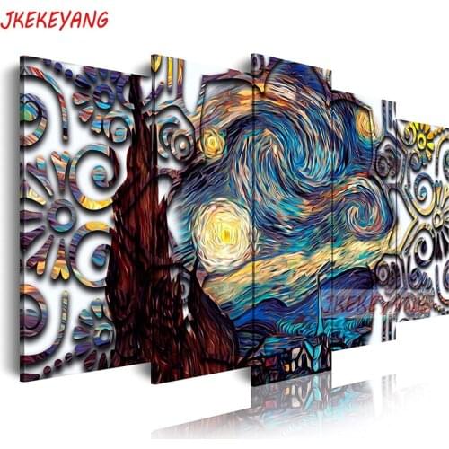 5pcs 5D Diy Diamond embroidery"Abstract starry sky"Cross Stitch full square diamond painting,puzzle,decorations for home Y3633