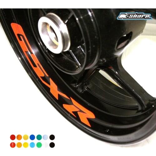 8 X custon inner rim decals wheel reflective sign Stickers stripes FIT SUZUKI GSXR