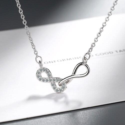 925 Sterling Silver Link Chian Double Cross Charm Necklace For Women Choker Collares Wedding Party Jewelry dz273