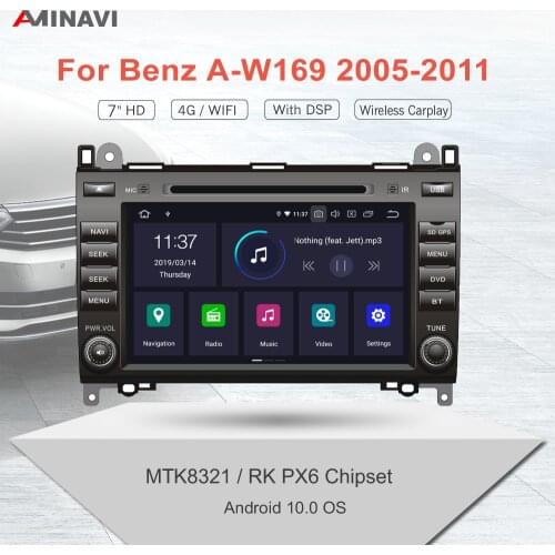 7" PX6 Car Radio 2 DIN Android 10 For Mercedes Benz A-W169 2005-2011 Autoradio Audio Atereo Navigation With DSP Built-in Carplay