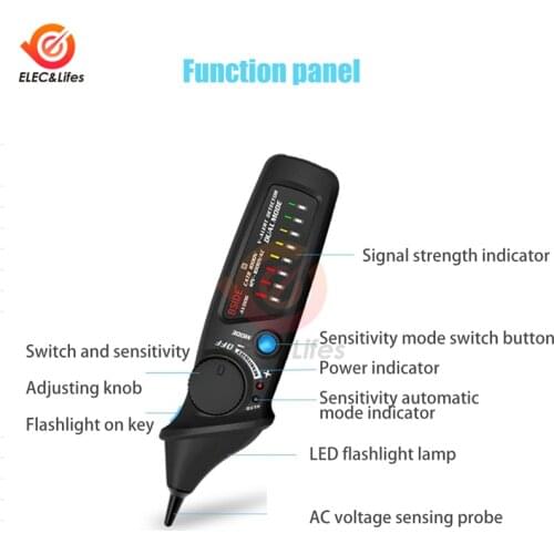 AVD06 Automatic Non Contact Live wire Detector Tester Electric Pen Voltmeter Multimeter NCV Continuity Test Voltage Indicator