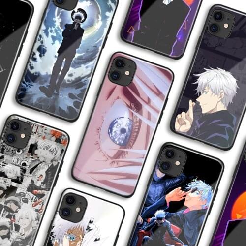 Satoru Gojo Jujutsu Kaisen Six Eyes Manga Phone Cases For iPhone 11 12 Mini Pro XS Max 6s X XR 7 8 Plus SE Soft TPU Glass Cover