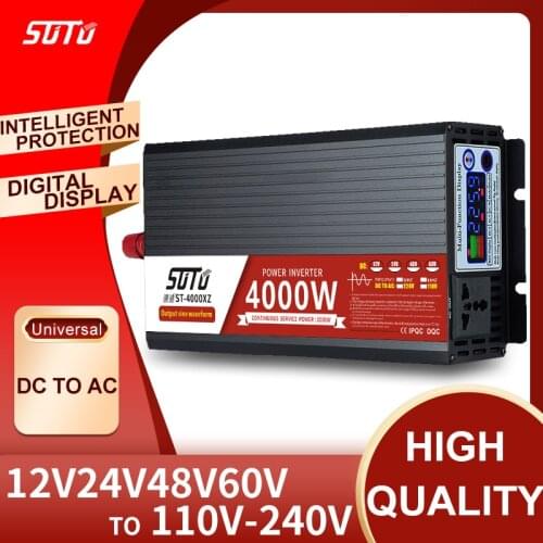 DC 12V24V48V60V to 110V-240V Universal Inverter LCD Screen Inverter 2500W/3000W/4000W/5000W Pure Sine Waveform Power Converter