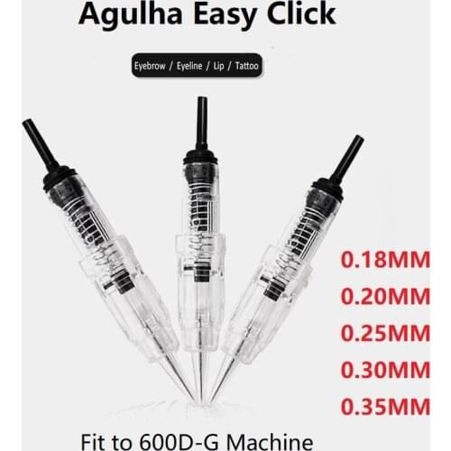 50/100Pcs 0.18/0.2/0.25/0.3/0.35/0.4mm 1R Cartridge Needle Disposable Sterilized Tattoo Needle For 600D-G Eyebrow Tattoo Machine