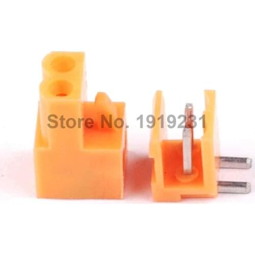 20PCS Terminal bend pin HT3.96-2PL plug + socket 3.96MM pitch orange HT3.96-2P