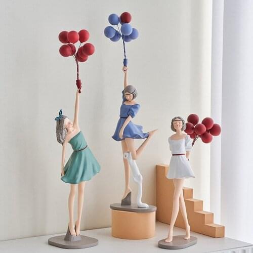 Nordic creative balloon girl decoration light luxury porch living room bedroom home decoration girl heart marriagependulum stand