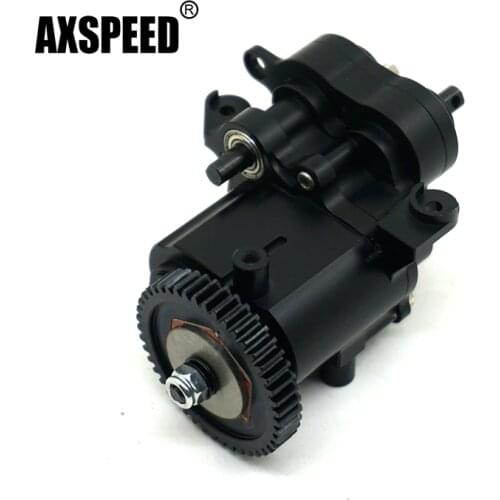AXSPEED 1pc Metal Transmission Center Gearbox Case 2 Speed for 1:10 RC Crawler Axial TRX4 Gear Box Parts High Quality