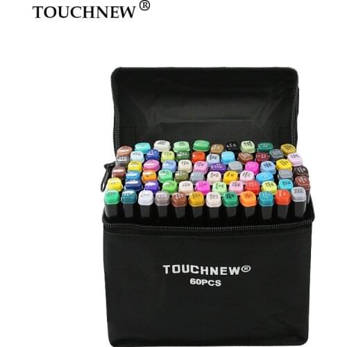 TOUCHNEW Markers Pen Set 40/60/80/168 Color Animation Sketch Marker Dual Head Drawing Art Brush Pens Alcohol Based with 6 Gifts